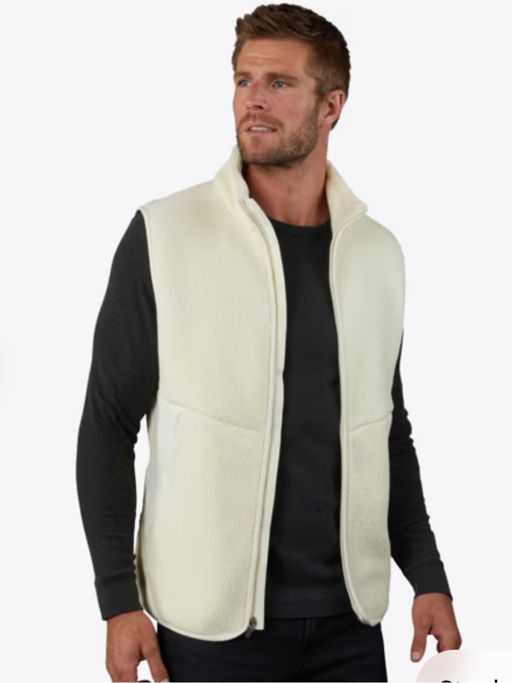 Cuts Clothing Men's Ivory Sherpa Vest